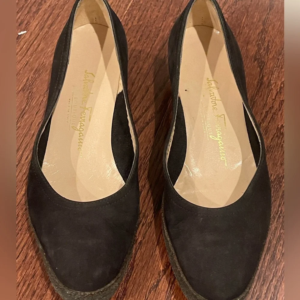Salvatore Ferragamo Boutique black Slip On flats women size 8.5
